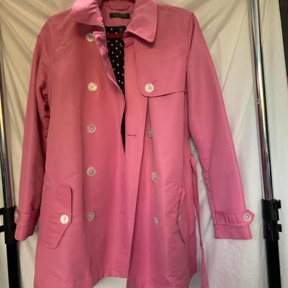 Ralph Lauren Pink Button Down Trench Jacket Coat - Picture 1 of 6